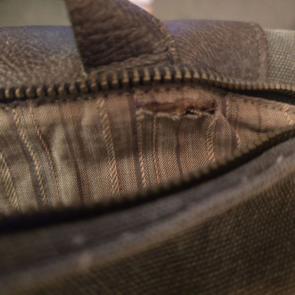 Johnston & Murphy Gray and Brown Messenger Bag